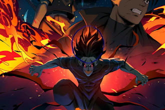 draw webtoon cover manga webtoon anime manga light novel shonen cover art anime