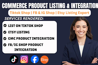 do amazon ebay etsy gmc depop shopify idealo tesco tiktok shop product listing