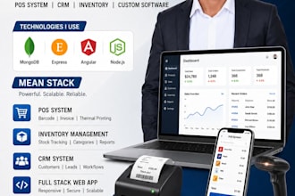 develop full stack web app, pos system ,CRM ,erp software