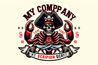 design vintage pirate scorpion mascot logo t shirt design