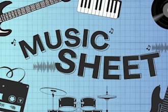 transcribe your song into sheet music or piano score synthwave