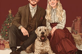 christmas couple family or pet portrait
