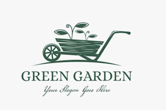 design lawn care , landscaping and gardening company logo