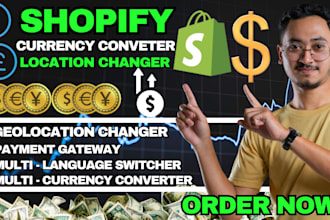 setup multi currency converter geolocation  language switcher website translate