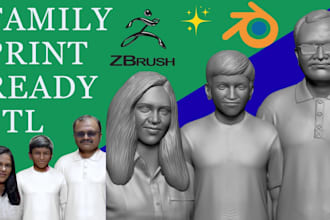 turn your family photos into realistic 3d portrait models or printable figurine