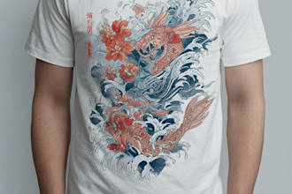 make a japanese t shirt illustration