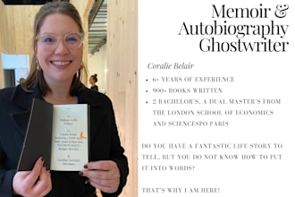 ghostwrite your autobiography or memoir