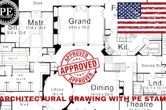pe stamp and seal floor plan architectural drawings city permit in usa