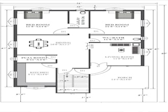 redraw  professional 2d floor plan  architectural floor plan with furniture