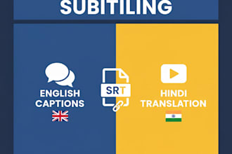 create professional english or hindi subtitles