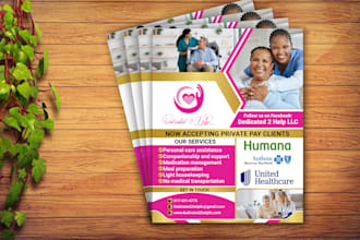 design home care health care assisted living group home and senior care flyer