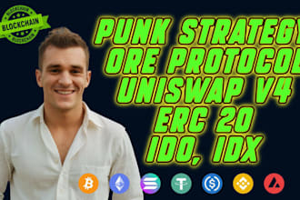 build the uniswap v4, punkstrategy, erc20, erc404 tokens, ico, dex