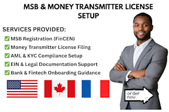 register money service business for foreign company and transmitter license