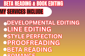 beta read and review your romance, mystery or fiction book professionally