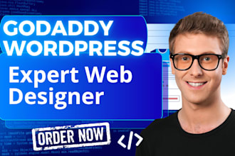 design godaddy and wordpress website, godaddy website, wordpress blog website
