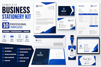 create a complete business branding kit with editable stationery