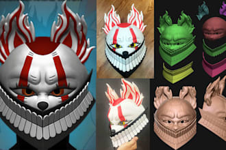sculpt 3d print and paint 3d mask spooky halloween mask 3d cosplay helmet model