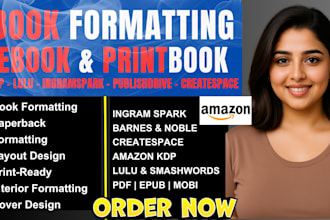 do book formatting layout design for print ebook KDP ebook cover design