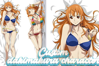 draw anime dakimakura waifu body pillow pin up girl art