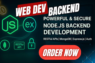 build high performance node js  express js backend with secure restful apis