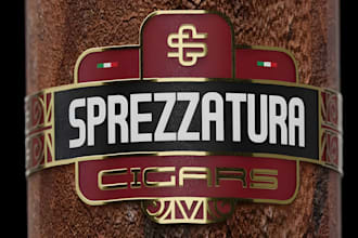 do premium cigar band, cigar box, cigar ring, cigar label, and cigar logo design