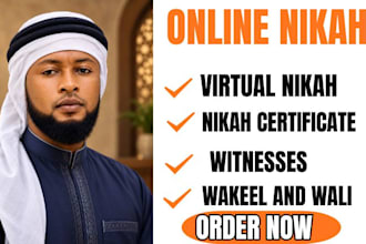 officiate your online nikah with wali, wakeel, certificate