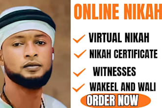 officiate your online nikah with wali, wakeel, and islamic certificate