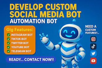 develop automated instagram api bot tiktok bot twitter api bot social media bot