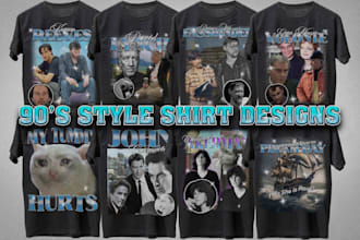 create a 90s inspired vintage design for your tshirt