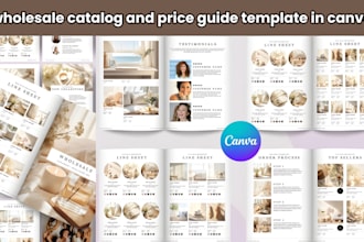 design professional wholesale catalog and price guide template in canva