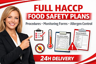 design full haccp food safety plans procedures and monitoring forms allergen