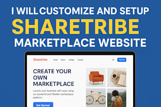 customize and setup sharetribe marketplace website, do sharetribe landing page