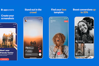 design app screenshots for play store and app store for IOS or andriod