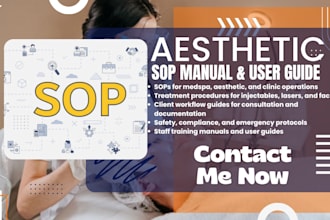 write sops for medspa, aesthetic clinic, injectables and laser clinic operations