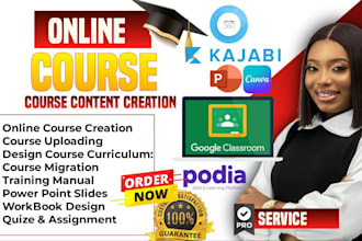 do online course content course creation course curriculum ppt slides voiceover