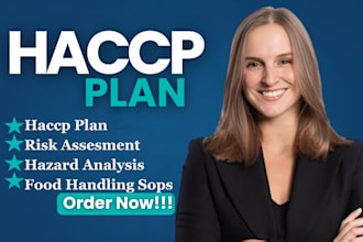 create haccp plan, food safety plan and gmp for restaurant and food firms