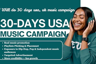 do 30days USA music campaign spotify music promo, apple youtube music promotion