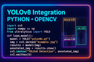 integrate yolov8 detection into your python or opencv application