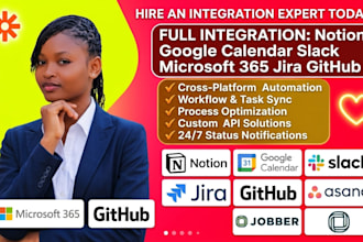integrate notion google calendar slack microsoft 365 jira github asana jobber