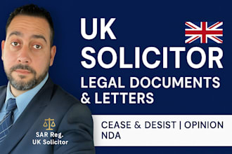 draft a cease and desist letter, legal opinion, compliance or commercial lease