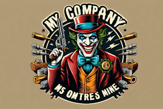 design vintage joker mascot logo t shirt design