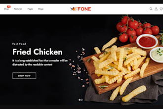 design meal prep shopify store food website resturant store meal prep online