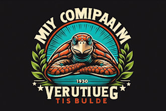 design premium vintage turtle mascot logo t shirt design