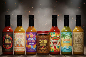 do label or logo for sauce,spice,salsa,seasoning,rub,pikliz,jar