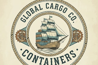 design a classic vintage containers logo for your business