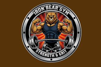 do bodybuilding mascot logo design service for business page