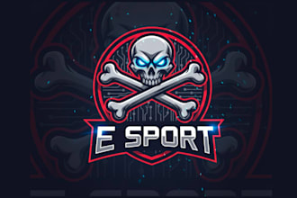 create awesome style crossbones mascot logo with express delivery