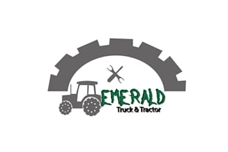 design consulting emerald truck tractor logo