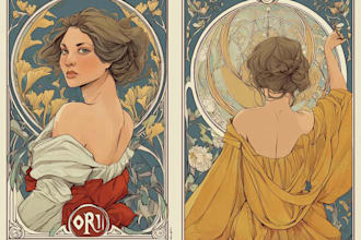 do art nouveau neo traditional illustration