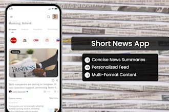 create a short news app like inshorts or smartnews